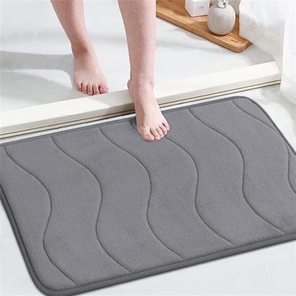Memory Foam Bath Mat for Bathroom NonSlip Bathroom Mat Quick Dry Super Absorbent - Picture 6 of 6